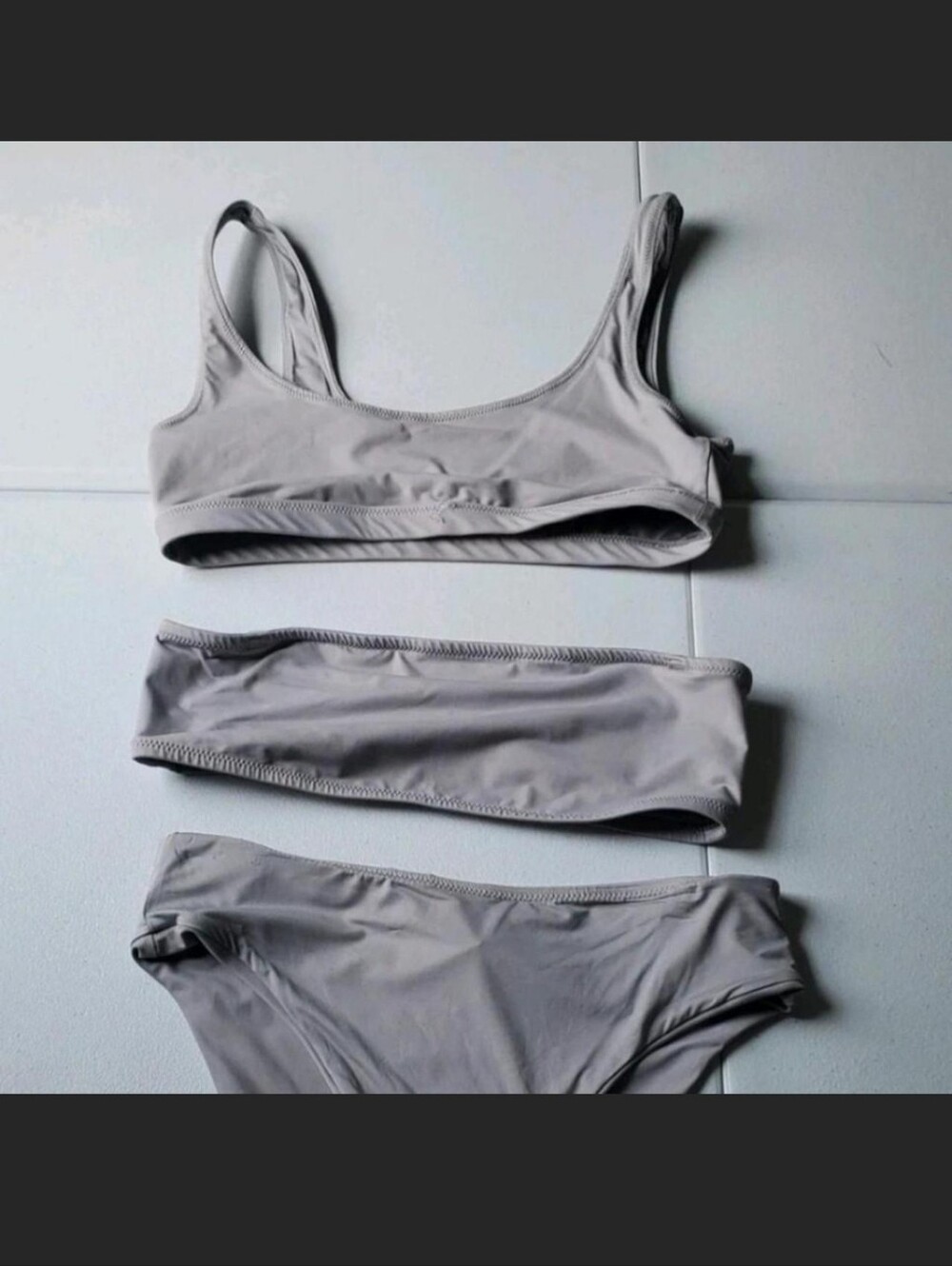 SKIMS Light Gray 3-Piece Swim Set